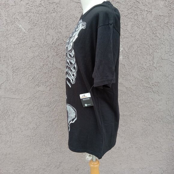 Skeleton Black Mens tshirt Halloween - Picture 3 of 5